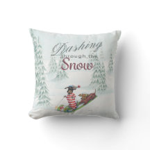 Dachshunds que precipitam através do travesseiro