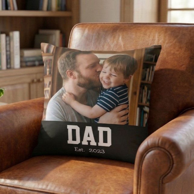 Almofada Dad Established Custom Modern Bold Text (Criador carregado)
