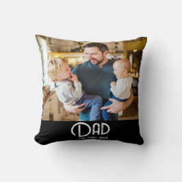 Almofada Dad Established Photo Black Grunge Script