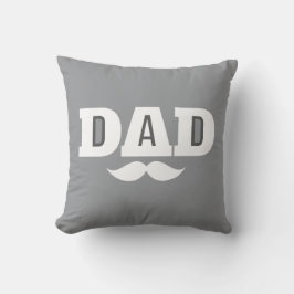 Almofada Dad Throw Pillow Mustache Brow Black Grey Orange