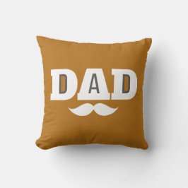 Almofada Dad Throw Pillow Mustache Brow Black Grey Orange