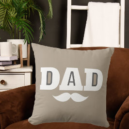 Almofada Dad Throw Pillow Mustache Brow Black Grey Orange