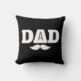 Almofada Dad Throw Pillow Mustache Brow Black Grey Orange