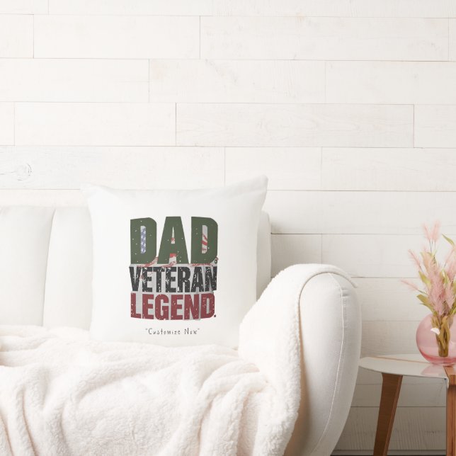 Almofada Dad Veteran Legend Pillow – Personalized Dad Gift (Sofá)