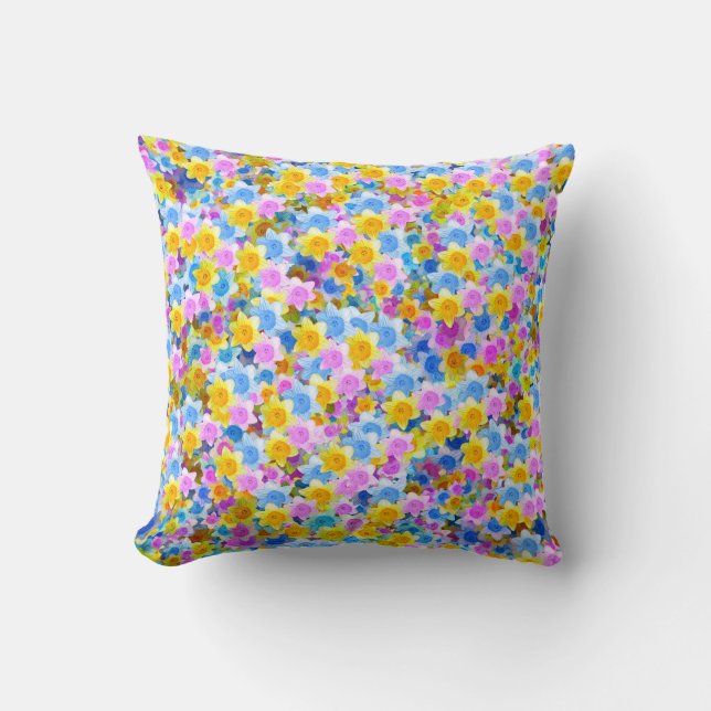 Almofada Daffodilos de Primavera florescente, Cushion (Frente)
