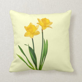 Almofada Daffodils amarelos do primavera - modelo do