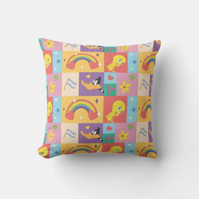 Almofada DAFFY DUCK™ & TWEETY™ - Pride Pattern (Frente)