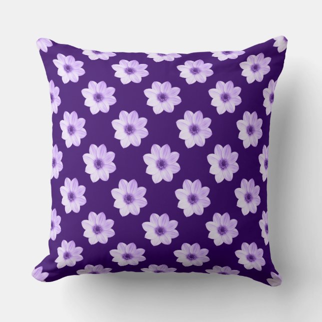 Almofada Dahlia Pattern - Roxo Profundo (Frente)