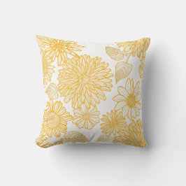 Almofada Daias e dahlias amarelas | TRAVESSEIRO DECORATIVO