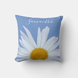Almofada Daisy Blue Elegant White Script