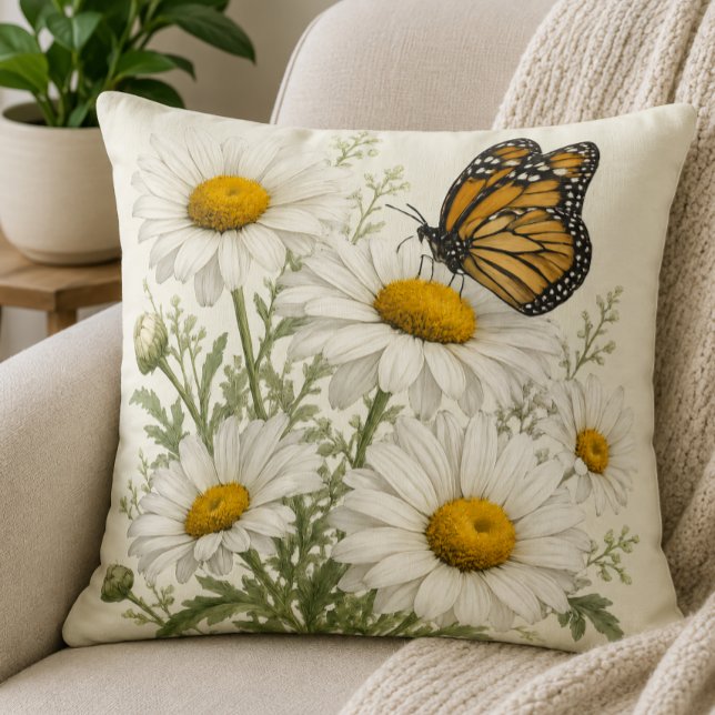 Almofada Daisy & Butterfly Bloom (Criador carregado)