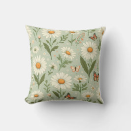 Almofada Daisy Dreams – Floral & Butterfly Throw Pillow