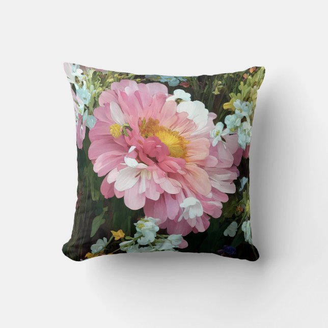 Almofada Daisy em rosa (Frente)