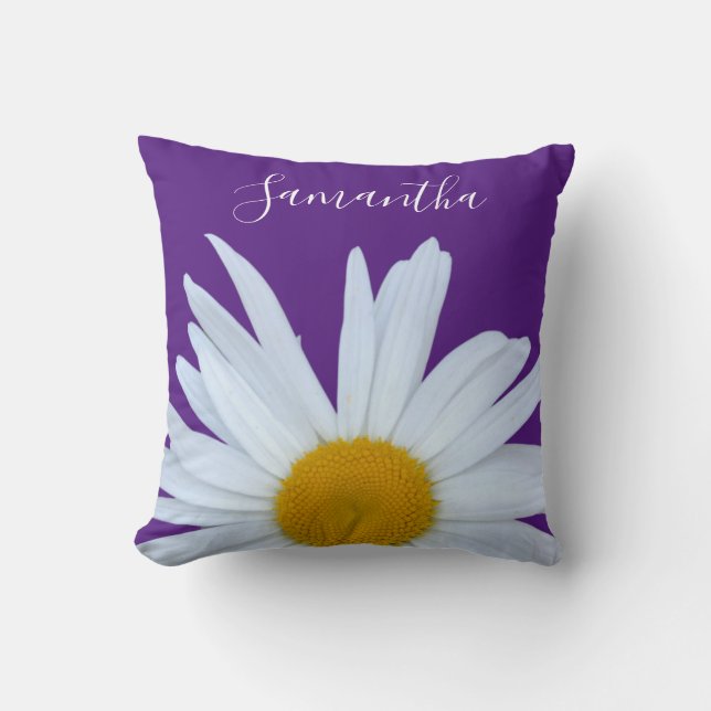 Almofada Daisy Purple White Script (Frente)