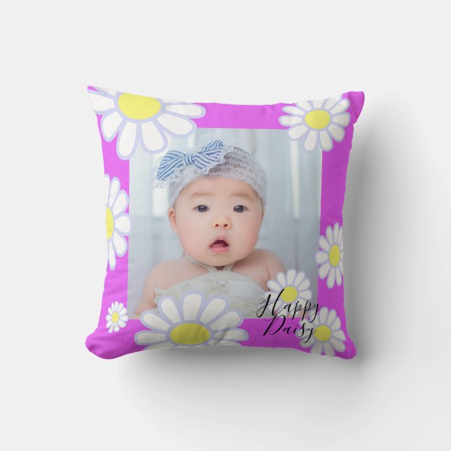 Almofada Daisy Simple Violet Photo (Frente)