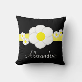 Almofada Daisy White Black Yellow Stripe