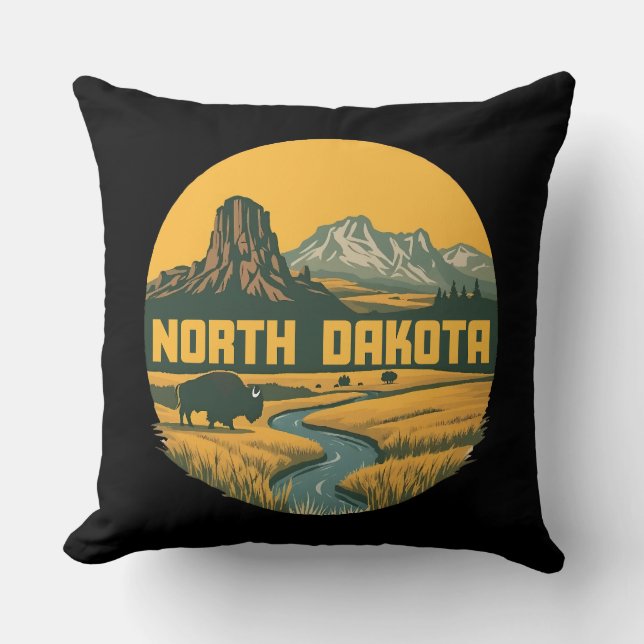 Almofada Dakota do Norte Estados Unidos da América (Frente)