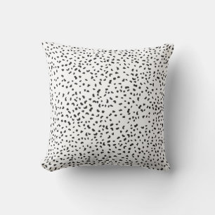 Almofada Dalmatian preto e branco travesseiro manchado