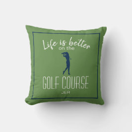 Almofada Dama Campo de Golfe Cotação Verde Monogramada