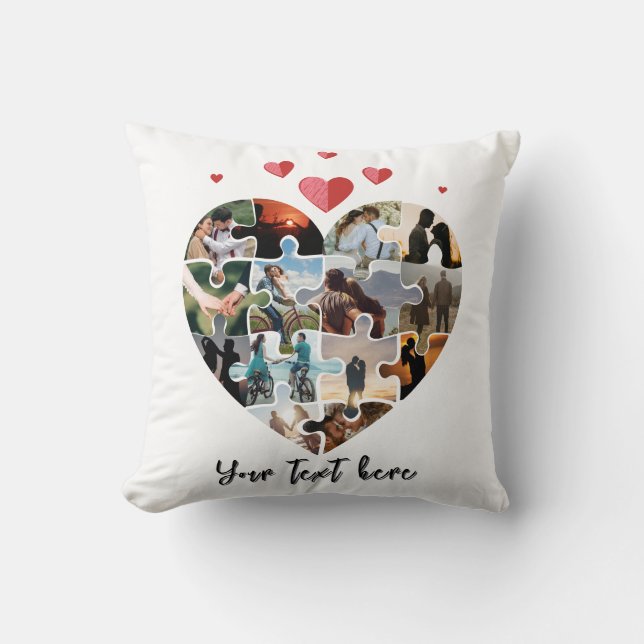 Almofada Dama de coração de fotografia do dia dos namorados (Frente)