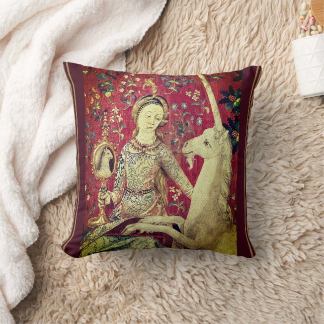 Almofada Dama e o Unicórnio Arte Medieval (Cobertor)