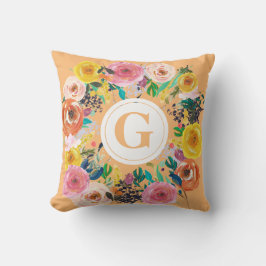 Almofada Damas - Letra Travesseiro Floral Wreath Cushion
