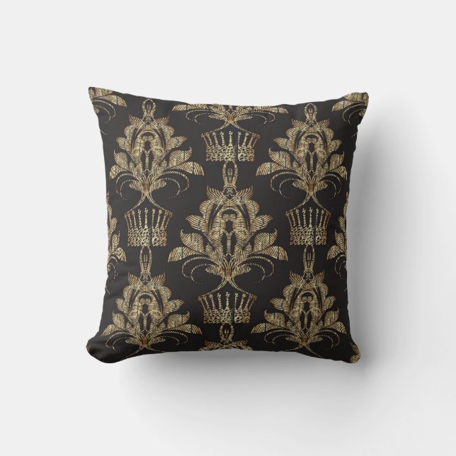 Almofada Damasco Floral Bordado: Royal Seamless. (Frente)