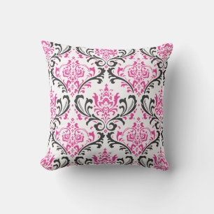 Almofada Damasco rossi PixDezines/rosa+preto
