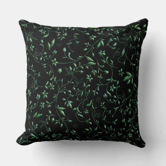 Almofada Damascos Verdes em Preto