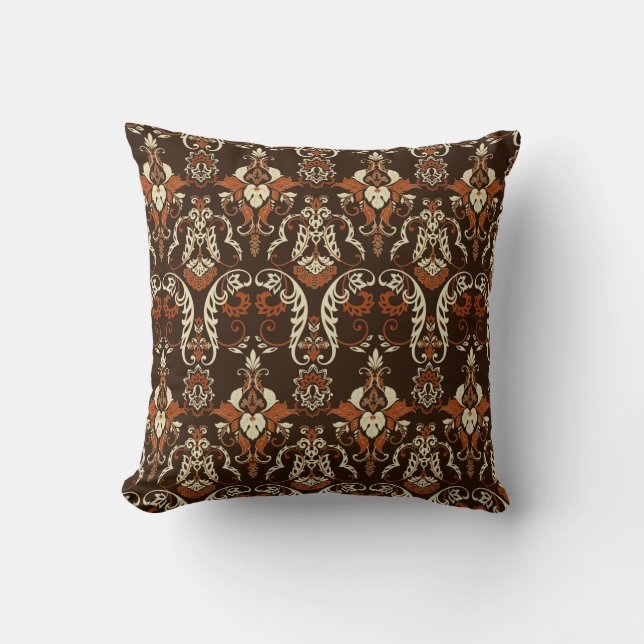 Almofada Damask Seamless vintage pattern. Floral textured (Frente)