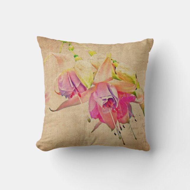 Almofada Dança No Vento - Flores De Fuchsia (Frente)