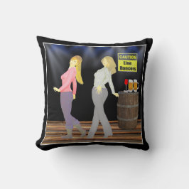 Almofada Dançarinas Da Linha De Precaução Mulheres No Chão 