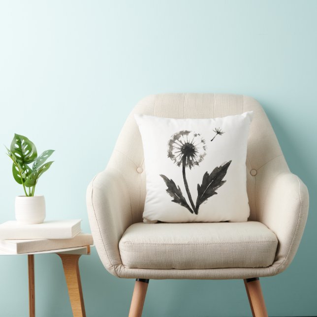 Almofada Dandelion Minimalista – Design de Natureza com Pin (Cadeira)