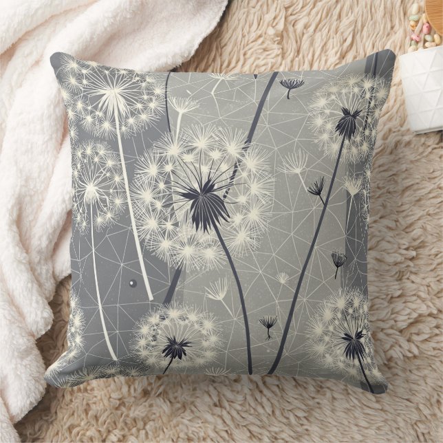 Almofada Dandelion monocromático moderno (Cobertor)