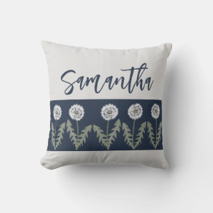 Almofada Dandelion Name Sage Marinho Blue