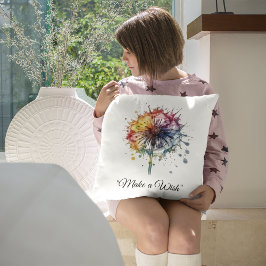 Almofada Dandelion Vibrante em Aquarela, personalizado
