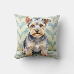 Almofada Dandie Dinmont Terrier Aquarela Camada de Vime