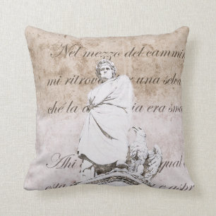 Almofada Dante Alighieri com comédia divina, versos do