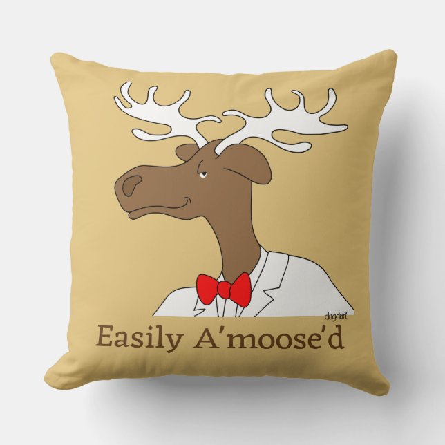 Almofada Dapper Moose Whimsical (Frente)