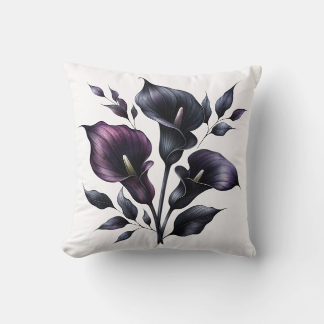 Almofada Dark Calla Lily Throw Pillow (Frente)