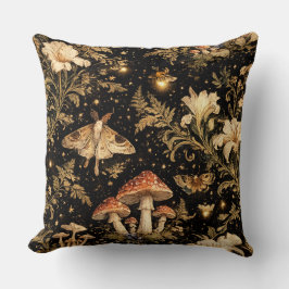 Almofada Dark Cottagecore Botanical Pattern Fabric - Vintag