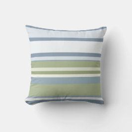 Almofada Dark Pastel Blue and Spring Rain Stripes