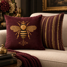 Almofada Dark Romance Royal Bee | Borgonha e Dourado Francê