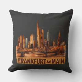 Almofada Dartboard m. Frankfurt am Main Kunstmotiv Skyline 