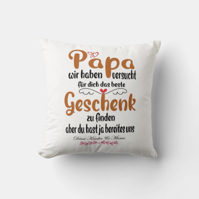 Almofada Das beste Geschenk für Papa (Frente)