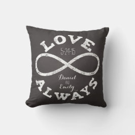 Almofada Data de Casamento e Nomes de Amor Infinito no Quad