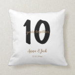 Almofada data de nome simples de 10 anos personalizado<br><div class="desc">design</div>