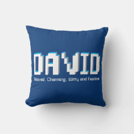 Almofada David boys chama os jogadores de texto de pixels a