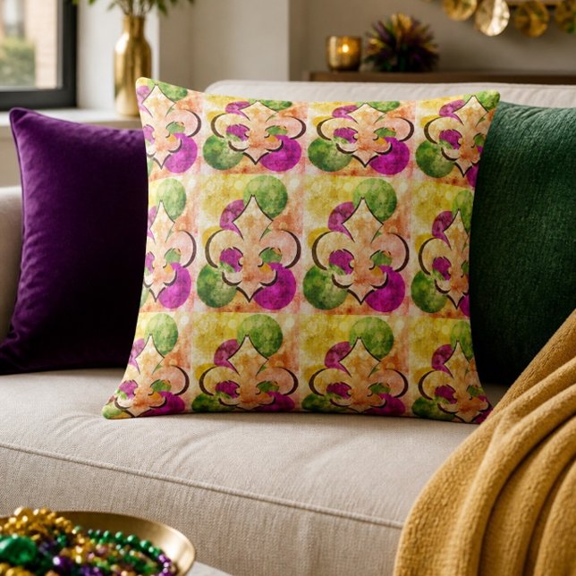 Almofada de 20"x20" com Fleur-de-Lis (Criador carregado)