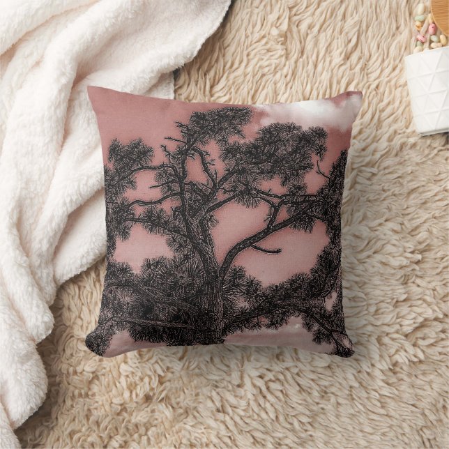 Almofada de 40 cm com Silhueta de Pinheiros e Palm (Cobertor)